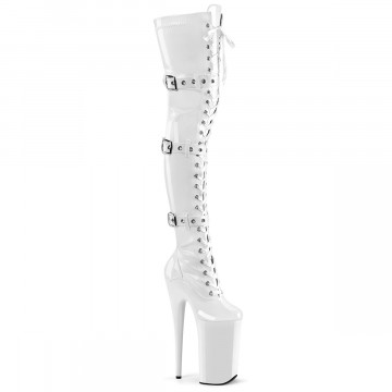 Pleaser BEYOND-3028 Wht Str Pat/Wht