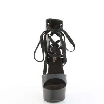 Pleaser CAPTIVA-600-14 Blk Faux Leather/Blk Matte