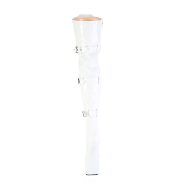 Pleaser CRAZE-3028 Wht Str. Pat/Wht