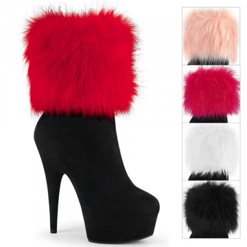 Pleaser DELIGHT-1000 Blk Faux Suede/Blk Faux Suede