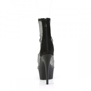 Pleaser DELIGHT-1009 Blk Faux Suede-RS Mesh/Blk Matte