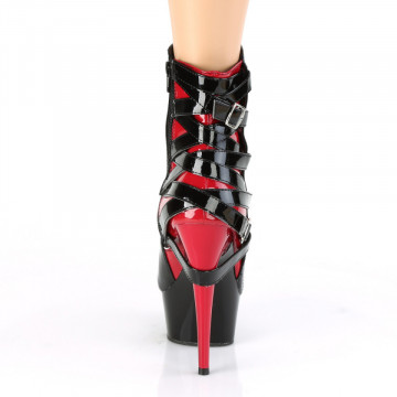 stivaletto Pleaser DELIGHT-1012 nero-rosso