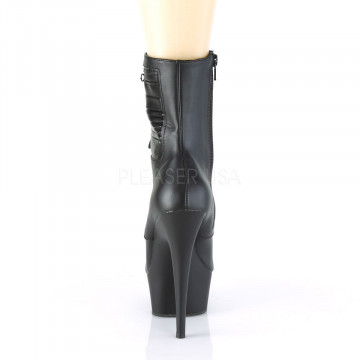Pleaser DELIGHT-1020PK Blk Faux Leather/Blk Matte