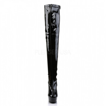 Pleaser DELIGHT-3000 Blk Str Pat/Blk