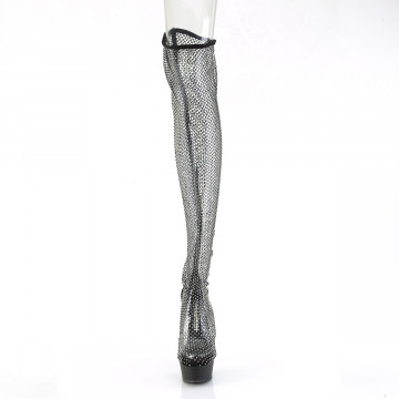 Pleaser DELIGHT-3009 Blk Faux Suede-RS Mesh/Blk Matte