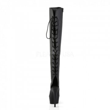 Pleaser DELIGHT-3019 Blk Faux Leather/Blk Matte