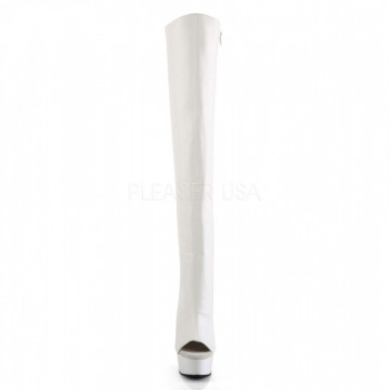 Pleaser DELIGHT-3019 Wht Faux Leather/Wht