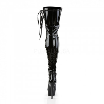 Pleaser DELIGHT-3050 Blk Str Pat/Blk