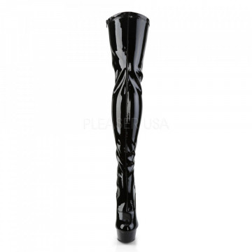 Pleaser DELIGHT-3063 Blk Str Pat/Blk
