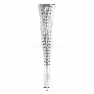 Pleaser DELIGHT-3063 Wht Str Pat/Wht