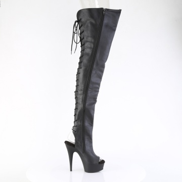 Pleaser DELIGHT-4019 Blk Faux Le/Blk Matte