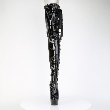 Pleaser DELIGHT-4050 Blk Str Pat/Blk