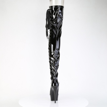 Pleaser DELIGHT-4050 Blk Str Pat/Blk
