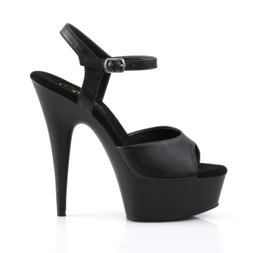 Pleaser DELIGHT-609 Blk Faux Leather/Blk Matte