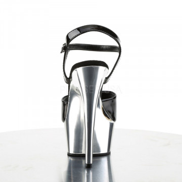 Pleaser DELIGHT-609 Blk/Slv Chrome