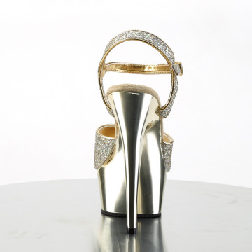 Pleaser DELIGHT-609G Gold Multi Gltr/Gold Chrome