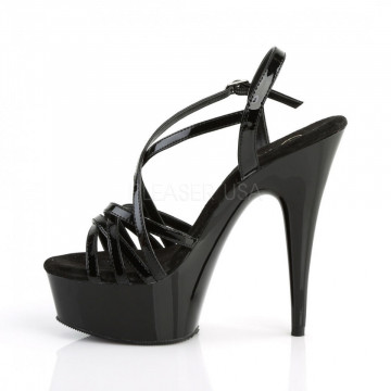 Pleaser DELIGHT-613 Blk Pat/Blk