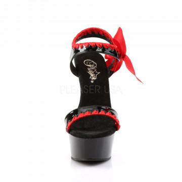 Pleaser DELIGHT-615 Blk-Red/Blk