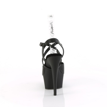 Pleaser DELIGHT-624-1 Blk Faux Leather/Blk Matte