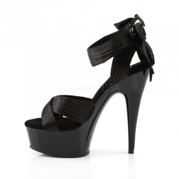 Pleaser DELIGHT-668 Blk Satin/Blk