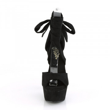 Pleaser DELIGHT-679 Blk Faux Suede/Blk Faux Suede