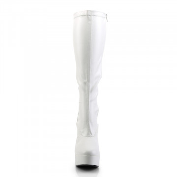 Pleaser ELECTRA-2000Z Wht Str Faux Leather