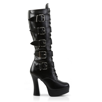 Pleaser ELECTRA-2042 Blk Faux Leather
