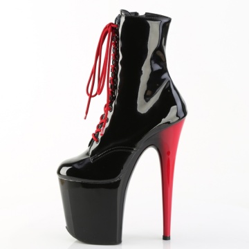 Pleaser FLAMINGO-1020 Blk Pat/Blk-Red