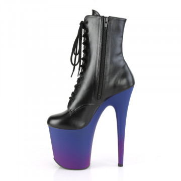 Pleaser FLAMINGO-1020BP Blk Faux Leather/Blue-Purple Ombre