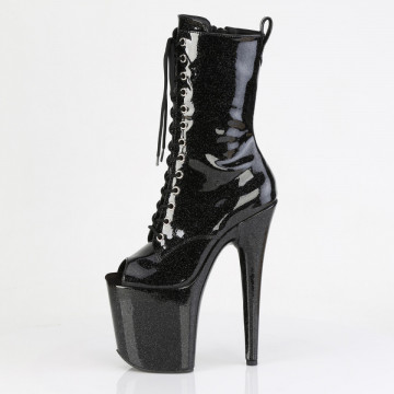 Pleaser FLAMINGO-1041GP Blk Glitter Pat/M