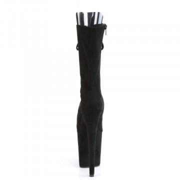 Pleaser FLAMINGO-1051FS Blk Faux Suede/Blk Faux Suede