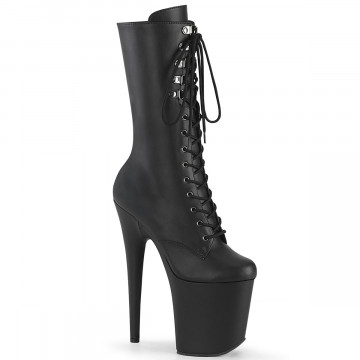Pleaser FLAMINGO-1054 Blk Faux Leather/Blk Matte