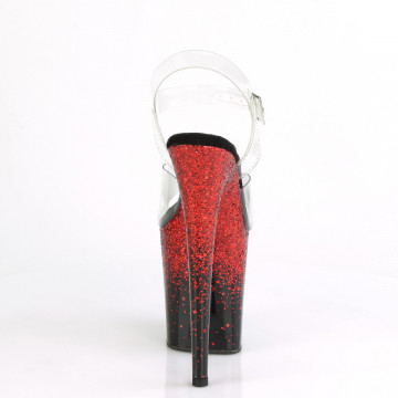 Pleaser FLAMINGO-808SS Clr/Blk-Red Multi Glitter