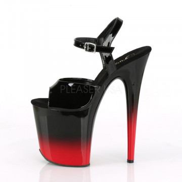 Pleaser FLAMINGO-809BR-H Blk Pat/Blk-Red