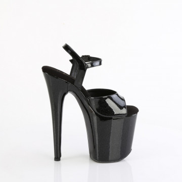 Pleaser FLAMINGO-809GP Blk Glitter Pat/M