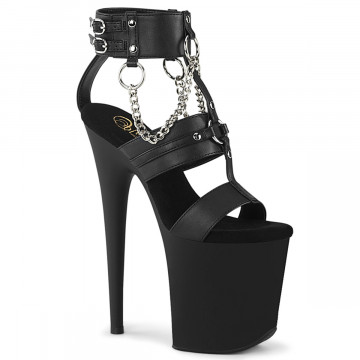 Pleaser FLAMINGO-861 Blk Faux Leather/Blk Matte