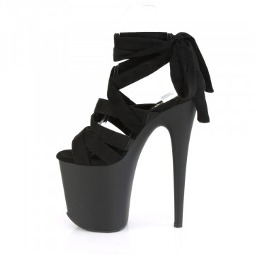 Pleaser FLAMINGO-876 Blk Faux Suede/Blk Matte