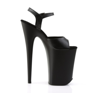Pleaser INFINITY-909 Blk Faux Leather/Blk Matte
