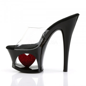 Pleaser MOON-701HRS Clr/Blk-Red