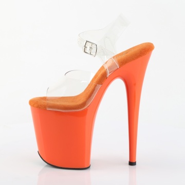 Sandali tacco 20 cm Pleaser FLAMINGO-808 Clr/Orange