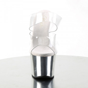 Pleaser SKY-302 Clr/Slv Chrome
