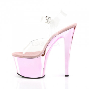 Pleaser SKY-308 Clr/B. Pink Chrome