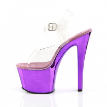 Pleaser SKY-308 Clr/Purple Chrome