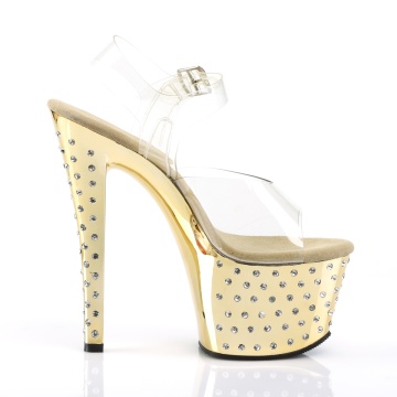Pleaser STARDUST-708 Clr/Gold Chrome