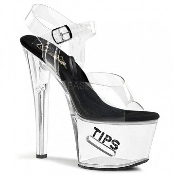 Pleaser TIPJAR-708-5 Clr-Blk/Clr
