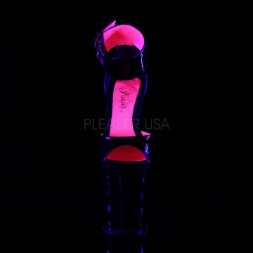 Pleaser XTREME-875TT Blk Pat-Neon H. Pink/Blk