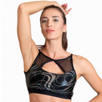 Point Out Top Mumbai nero argento Pronta consegna Small