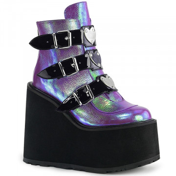 Stivali Demonia Cult SWING-105 Purple Iridescent Vegan Leather 38eu 8us