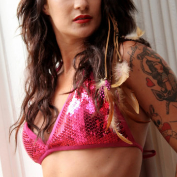 Wink SEQUIN Top Bikini Subito pronta consegna rosa o nero