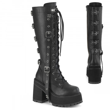 Demonia Cult ASSAULT-218 Blk Vegan Leather